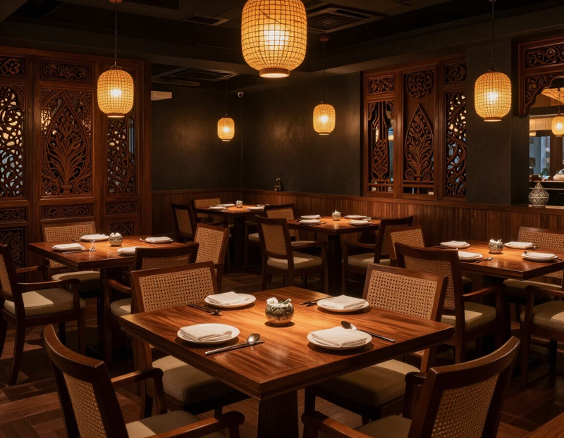 The dining room in the evening