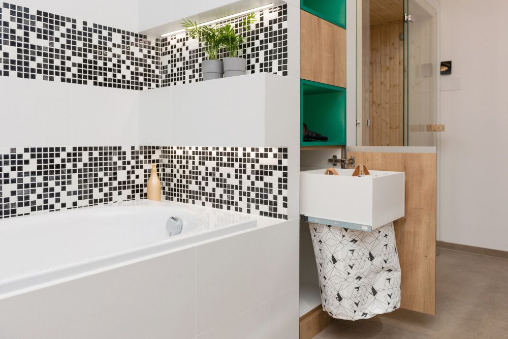 A Bathroom with A Sink, Bathtub, and Mirror — Headlands Glass in Ballina, NSW
