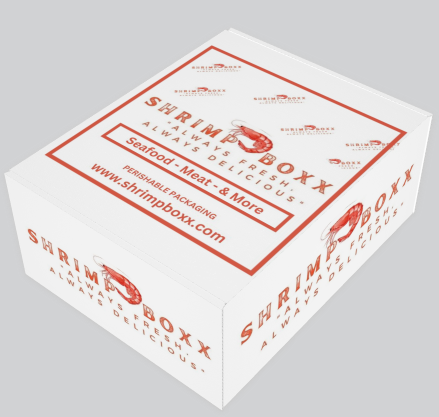 A box of shrimp boxx seafood meat and more