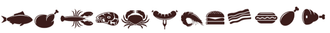 A blurred image of a row of objects on a white background.