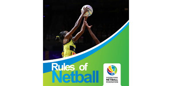 Netball player reaching up to catch a ball, with 