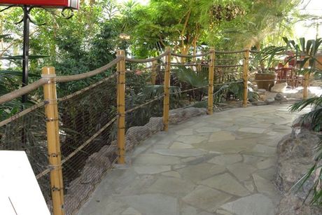 GRP fibreglass bamboo effect railing posts manufactured for Centre Parcs holiday parks by Henleycraft Ltd Portsmouth