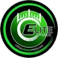 The logo for Elite Fence is a green circle with a castle in the middle in Columbus