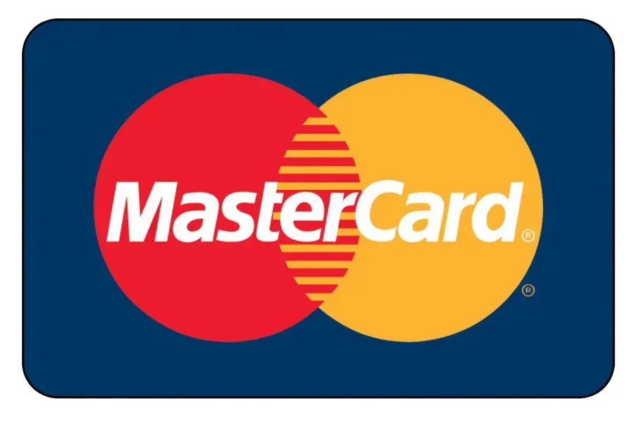A mastercard logo on a blue background in Columbus