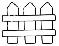 A black and white drawing of a wooden fence on a white background in Westerville