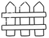 A black and white drawing of a wooden fence on a white background in Columbus