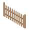 An isometric view of a wooden picket fence on a white background in Columbus