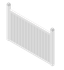 An isometric view of a white railing on a white background in Columbus