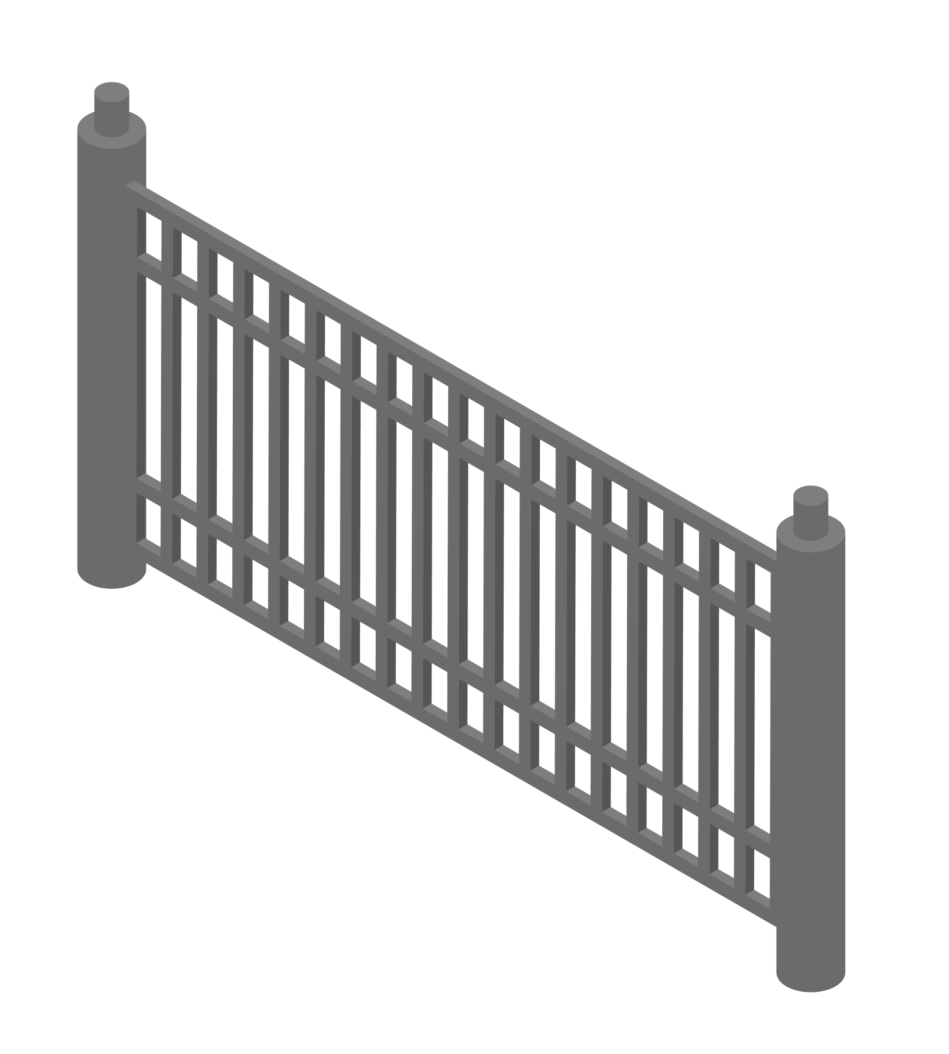 An isometric view of a fence on a white background in Westerville