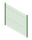 An isometric view of a green fence on a white background in Columbus