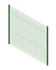 An isometric view of a wooden picket fence on a white background in Dublin