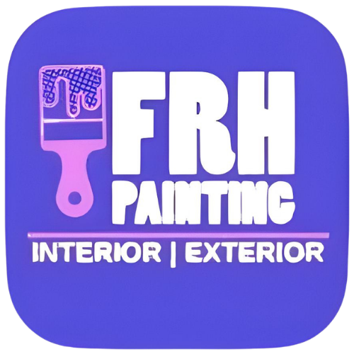 Logo for FRH Painting on a purple background featuring a paintbrush icon and the text "INTERIOR | EXTERIOR".