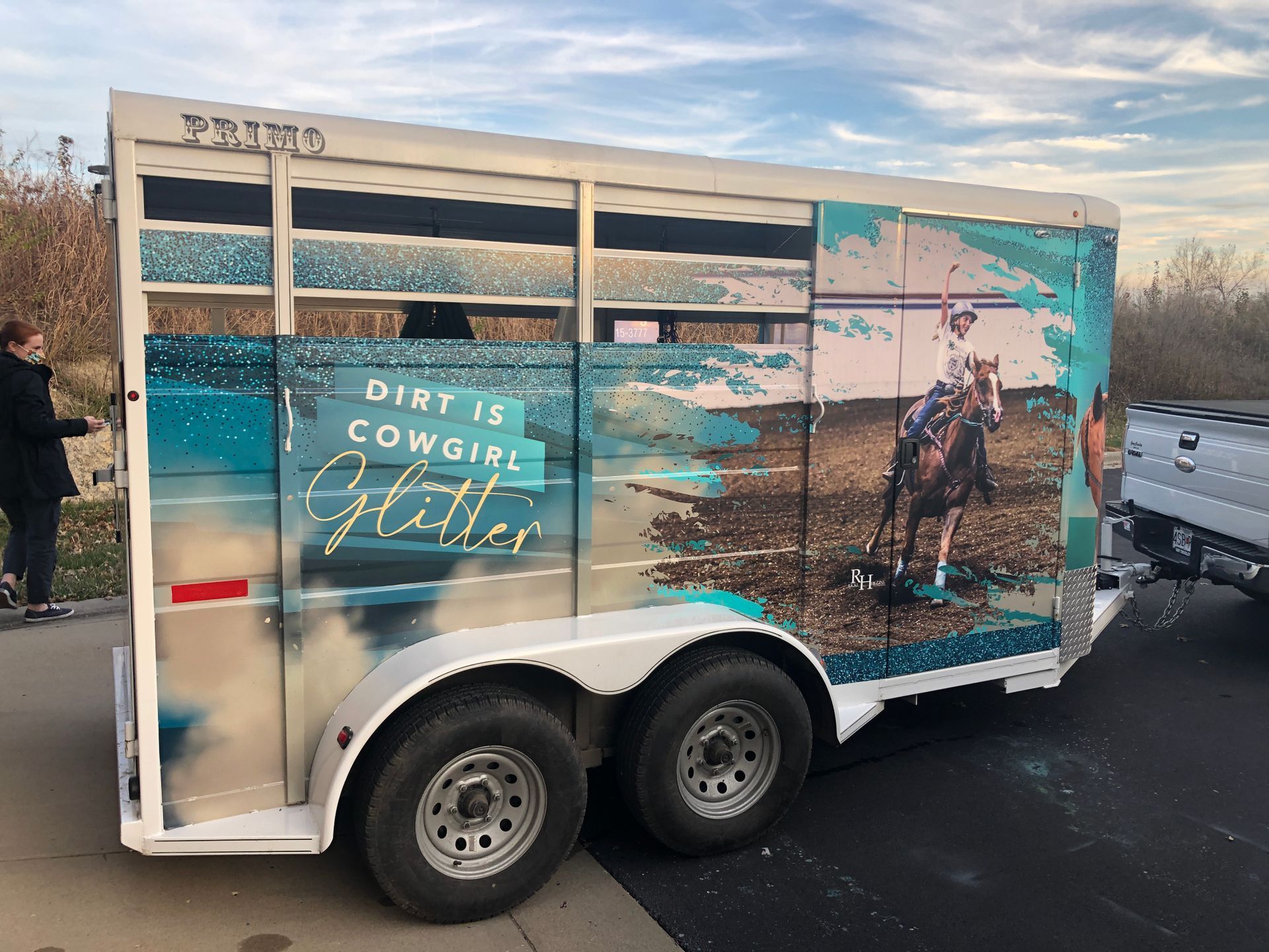 Truck wrap displaying company branding, expertly applied by HJ Design in Kansas City, MO.
