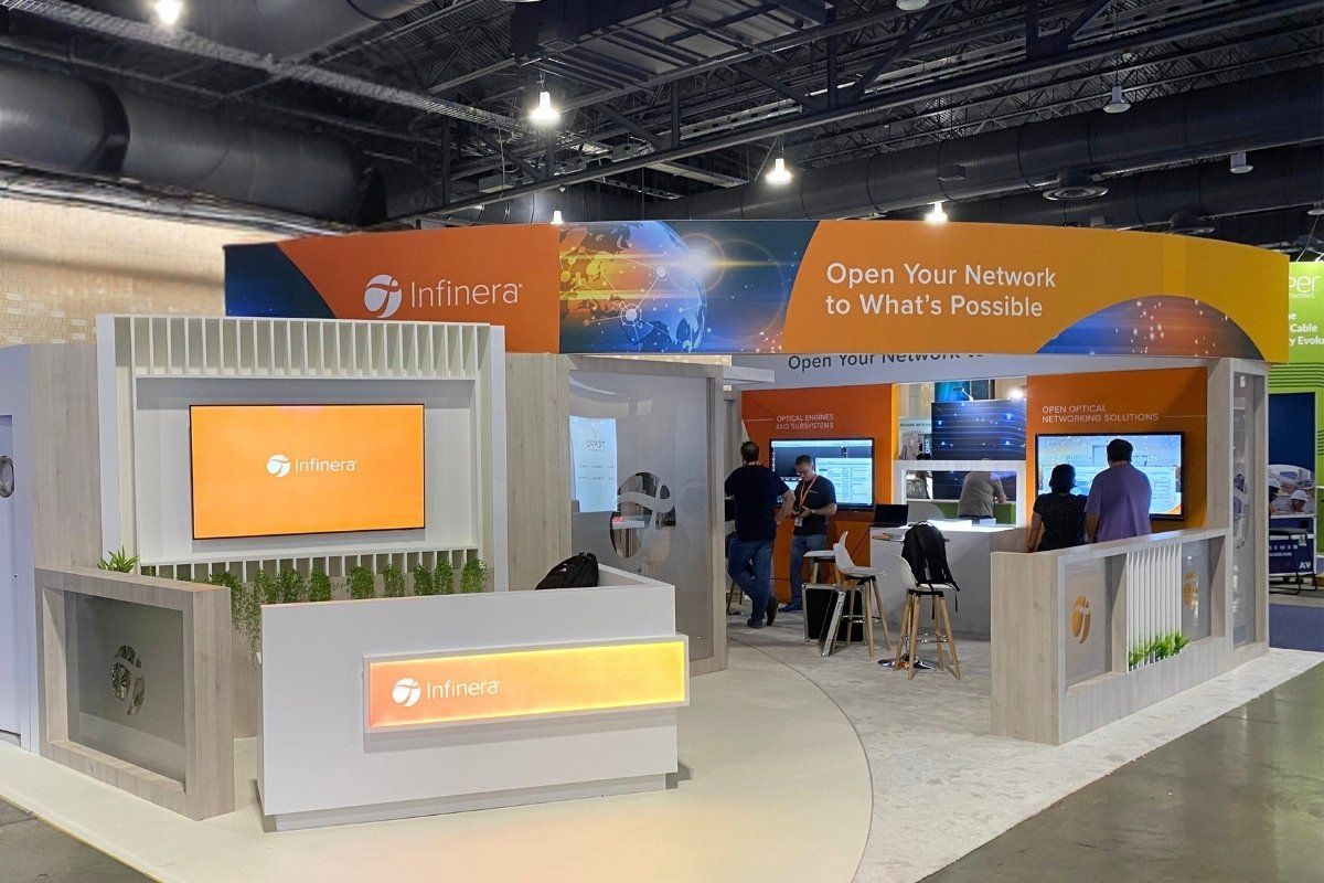 Infinera stand construction UK installation USA