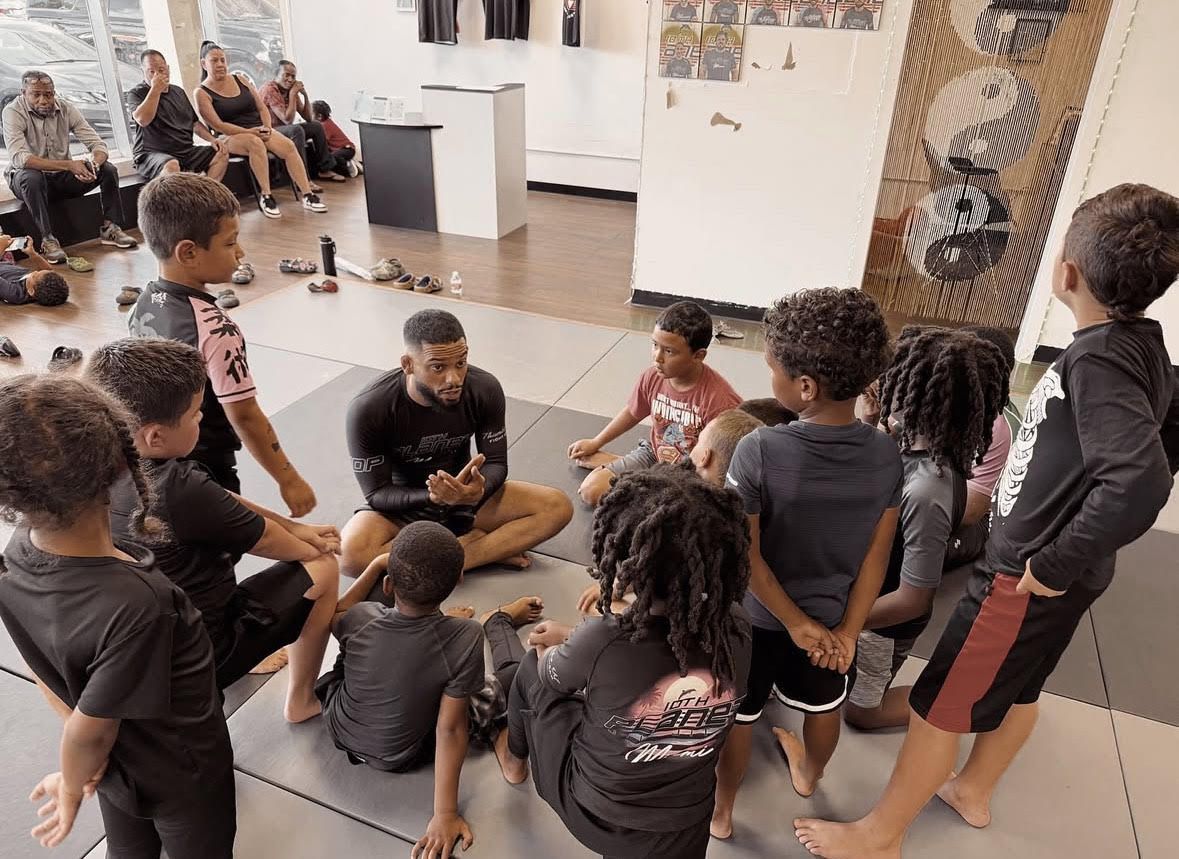 Kids practicing no-gi Youth Jiu-Jitsu drills at 10th Planet Jiu-Jitsu Miami in Miramar, FL.