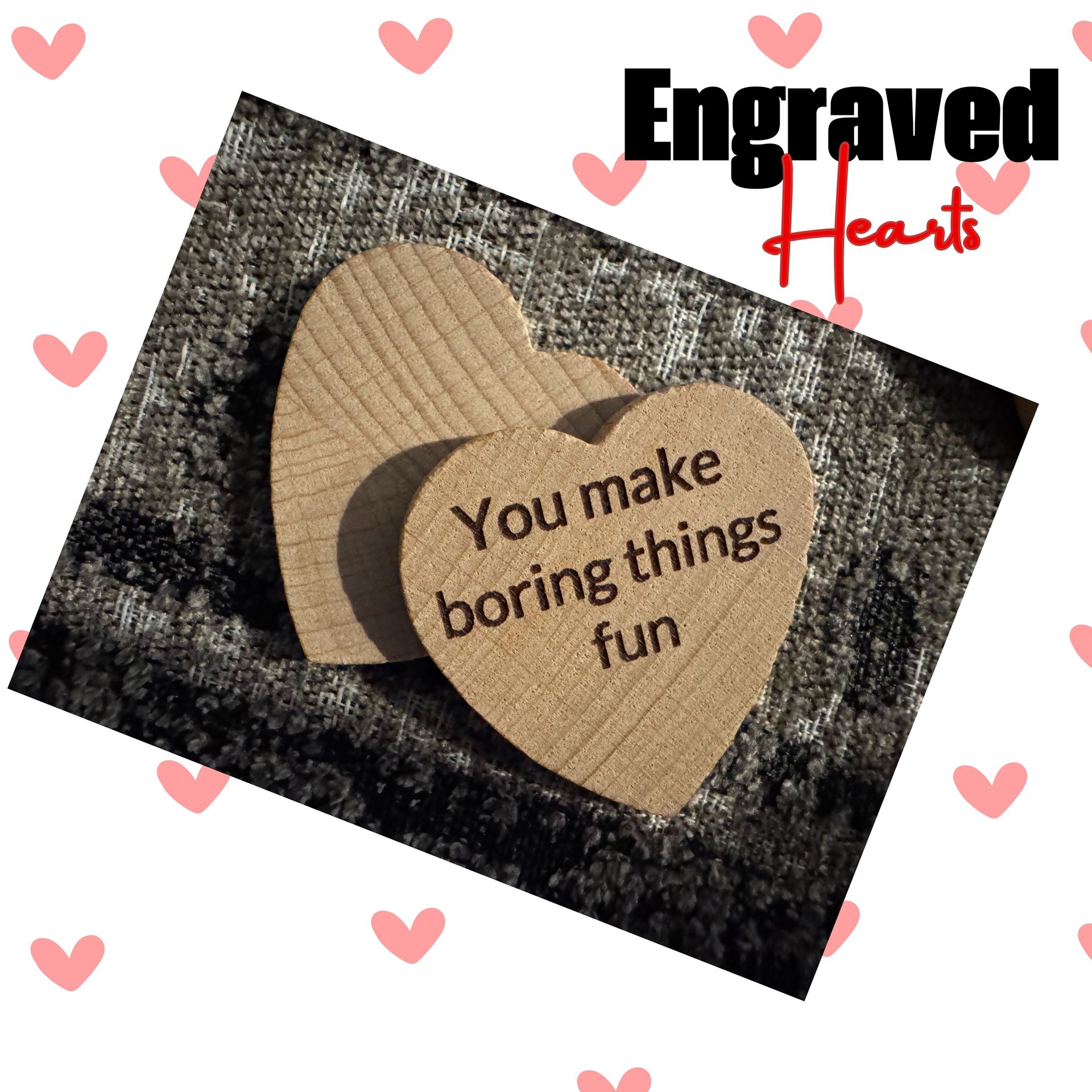 Reasons Why I Love You personalized Engraved Hearts keepsake bag gift