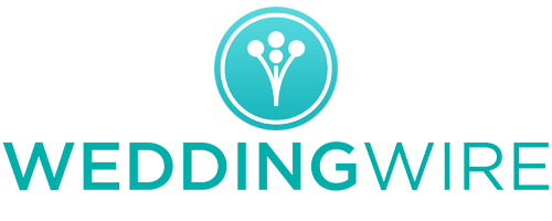 WeddingWire logo with a teal circle containing a stylized flower and teal text.
