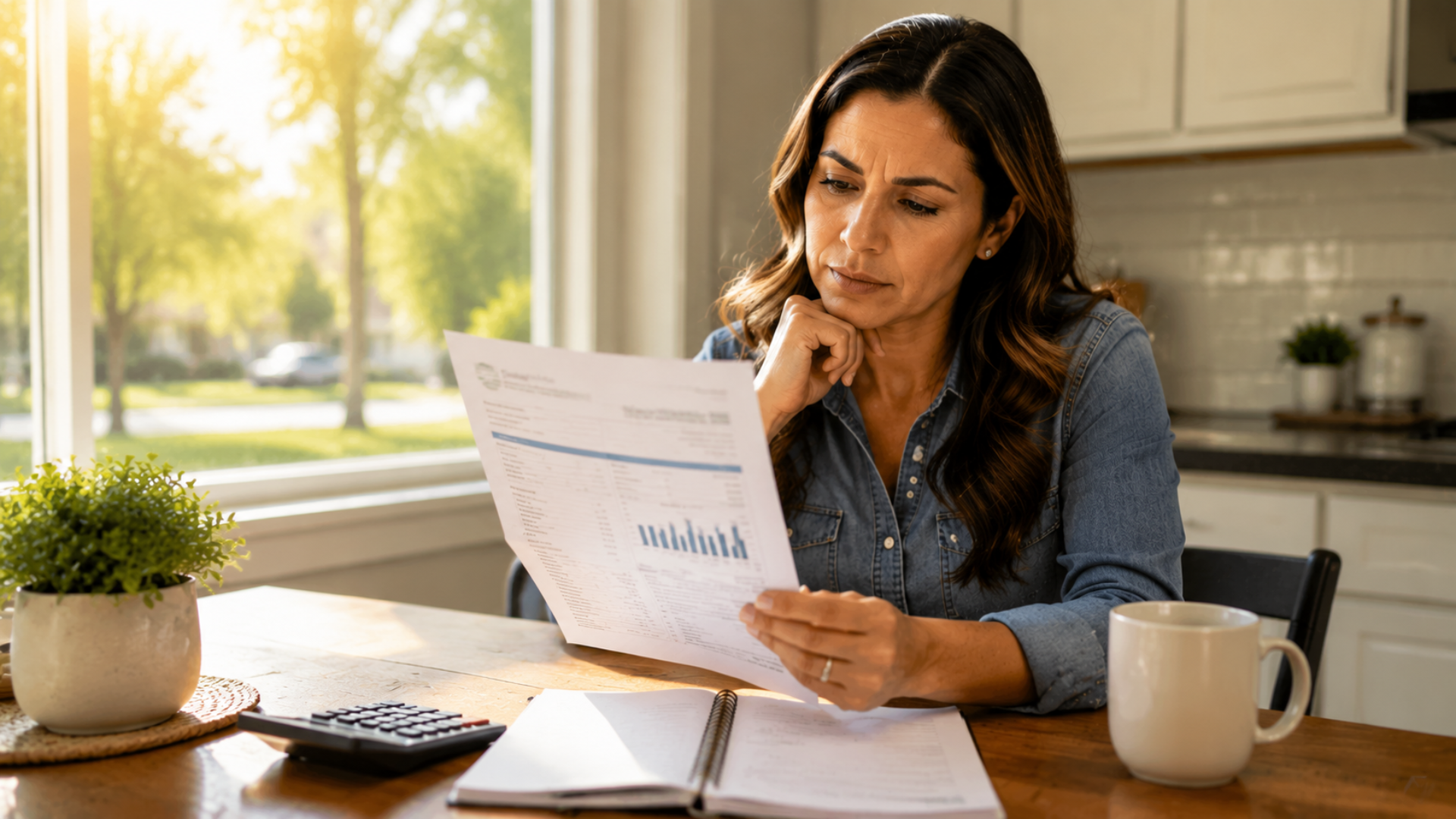  homeowner reviewing high power bill before energy efficiency audit