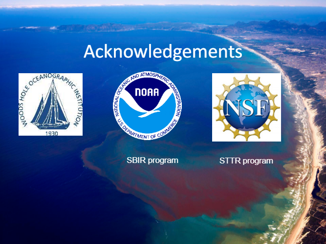 A picture of the ocean with the words acknowledgements at the top