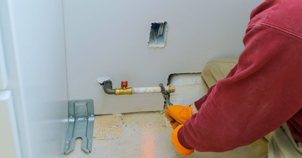 Using wrench on gas pipe