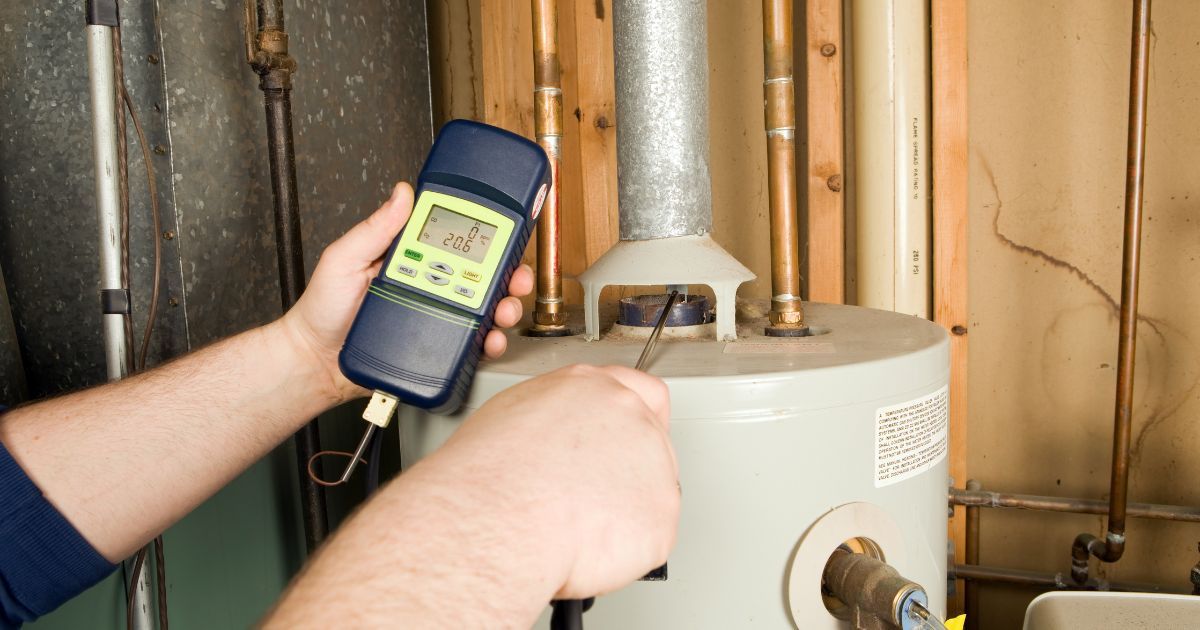 Using meter to check gas pipe