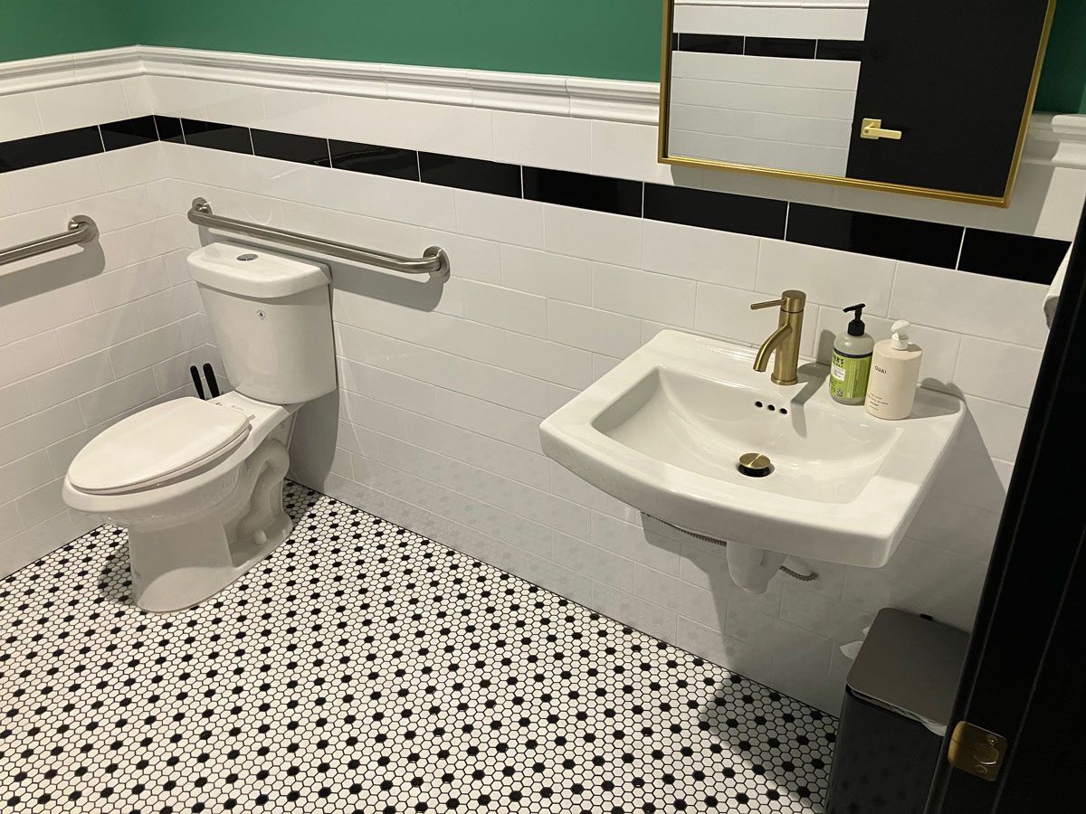 One of the bathrooms in the new Lenz building