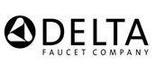 Delta Faucet Company logo. Black circle with white triangle within,