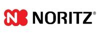 Noritz logo: Red cloud-like design with a white