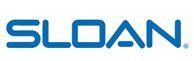 Logo of the company Sloan, a blue wordmark with a stylized design, with a small dot at the end.