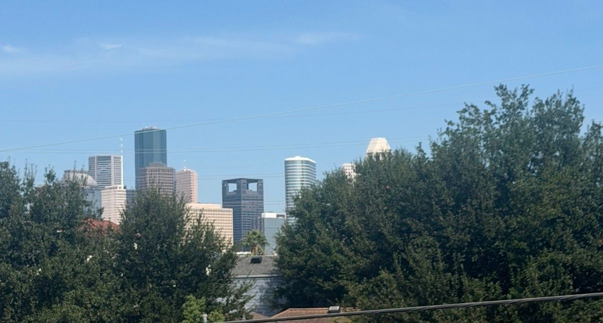 Actual downtown Houston view photographed from Bomar side balcony