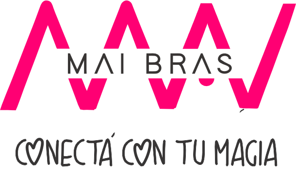 Logo para Mai Bras en rosa y negro. El texto lee