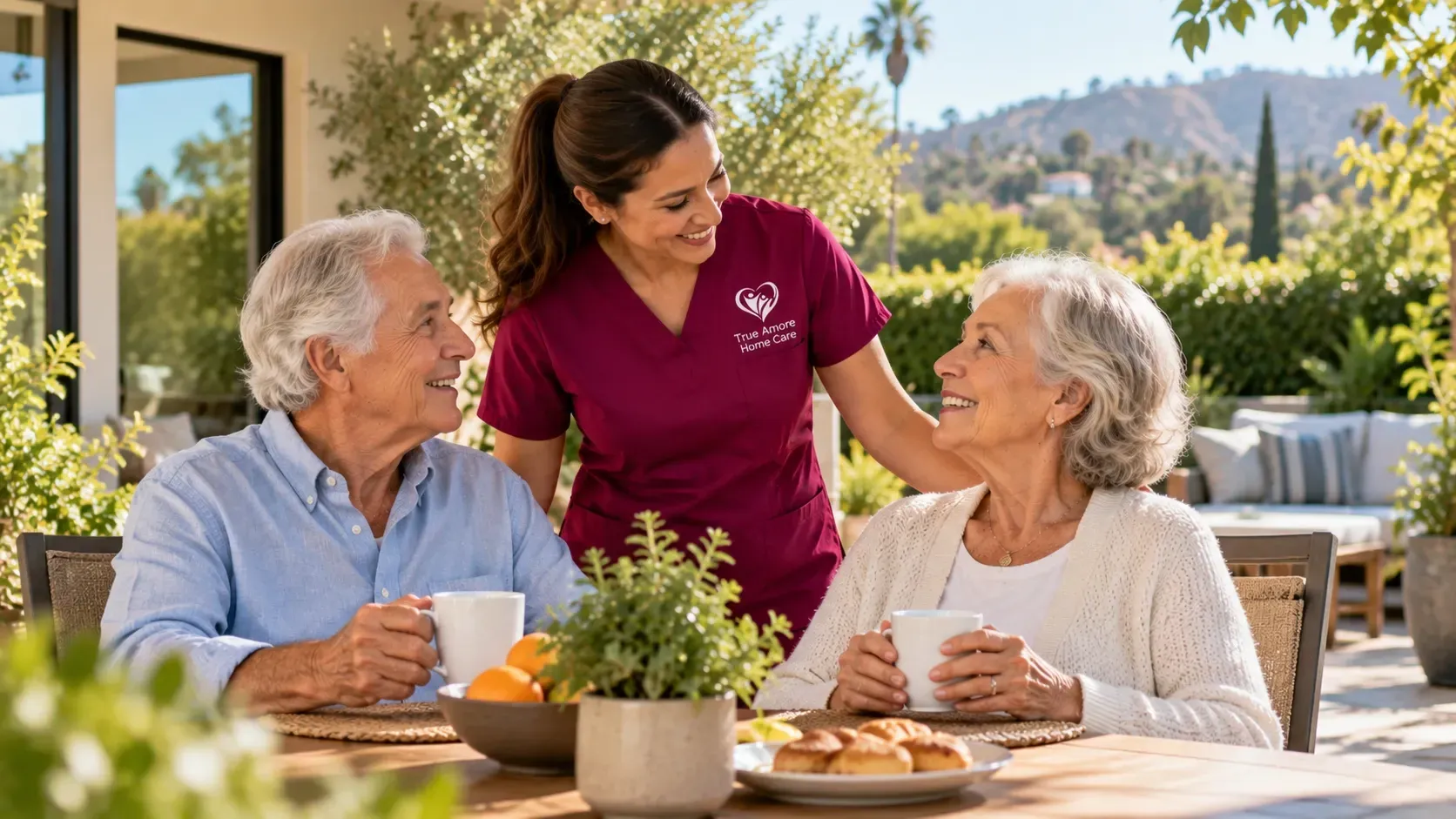 Caregiver providing home care to seniors in Sherman Oaks, California