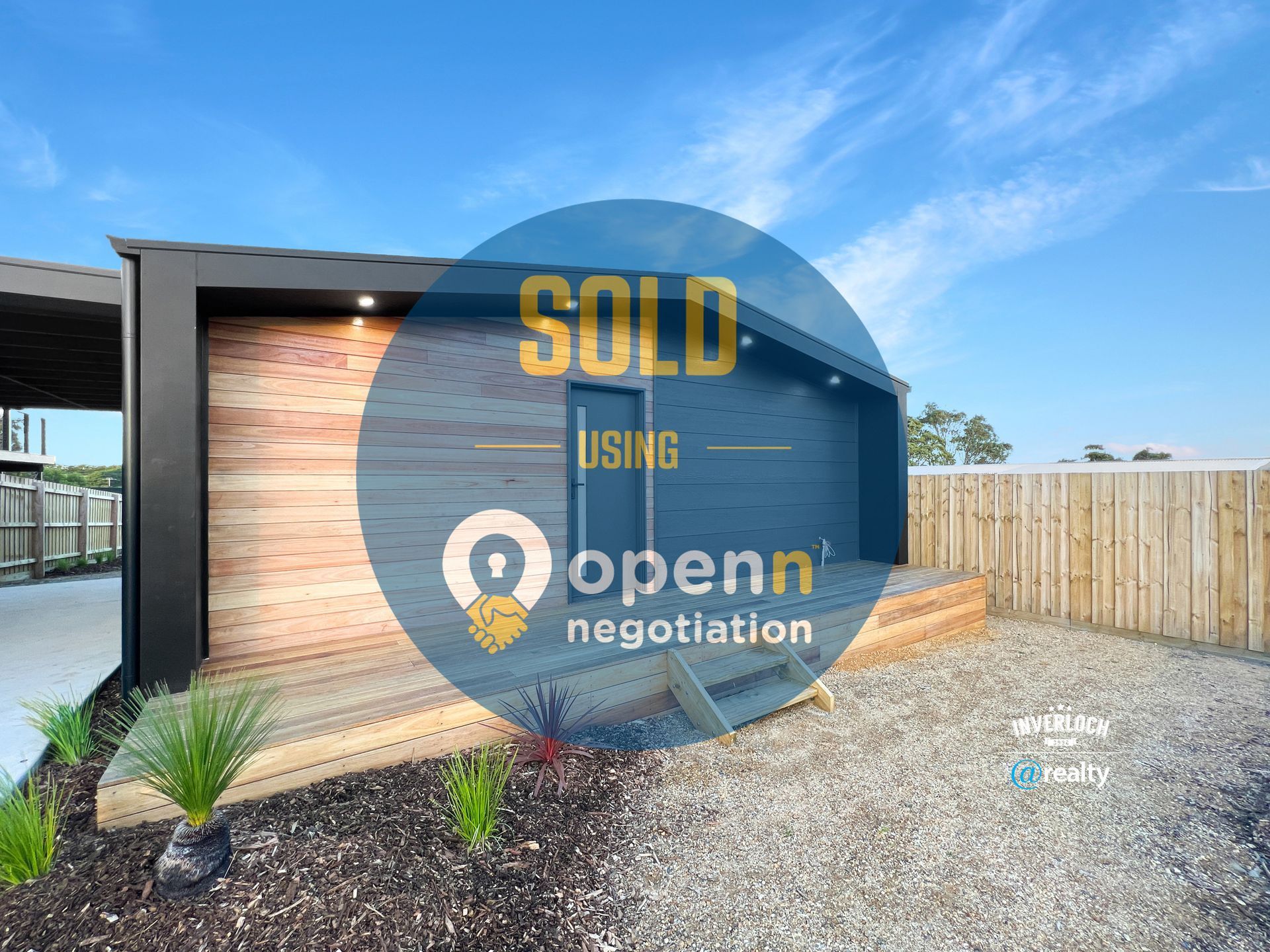 A picture of a house that has been sold using openn negotiation.