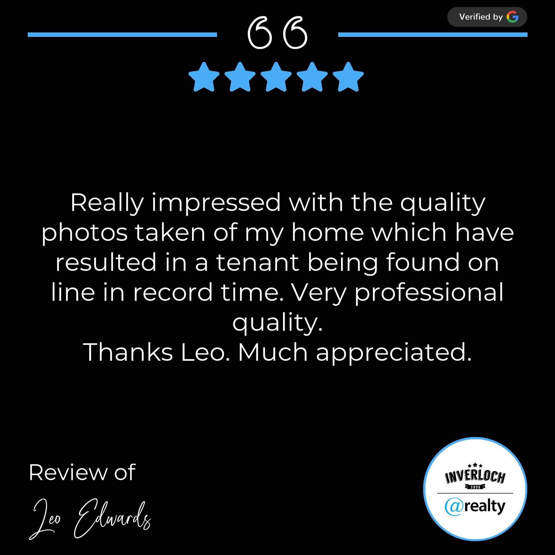 A review of a tenant being found on line in record time.