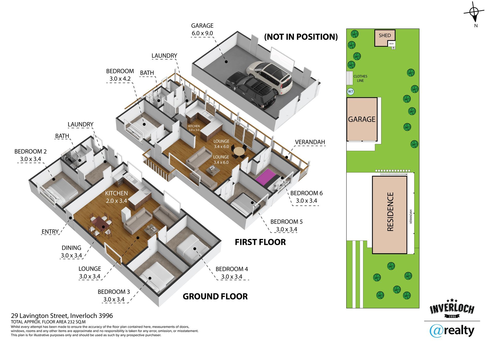 A 3d floor plan of a house with a car parked in the garage.https://www.29lavington.com