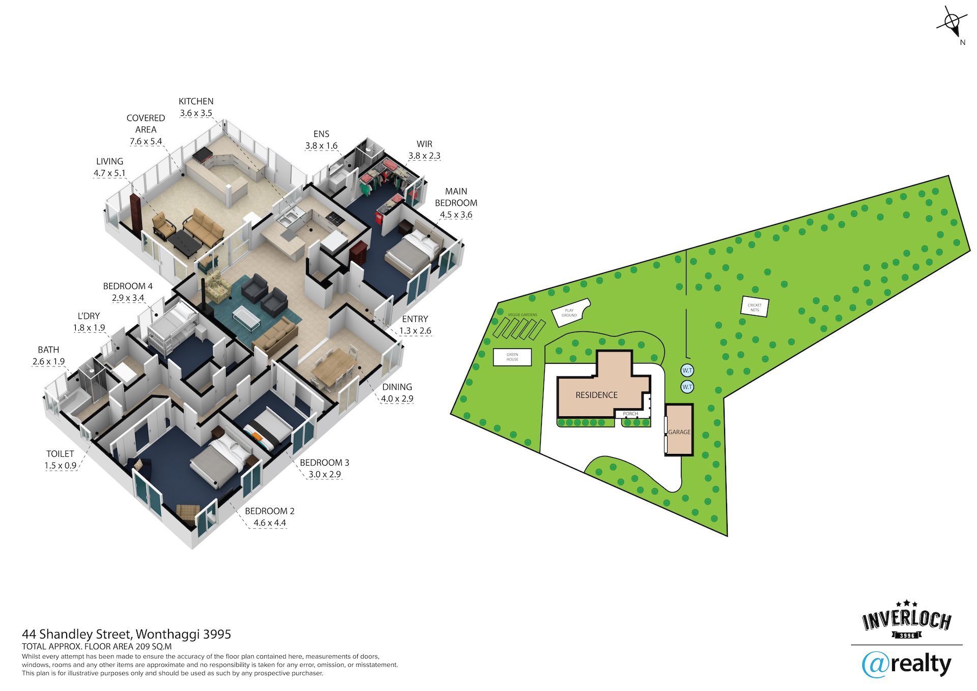 A 3d floor plan of a house and a map of the area.
