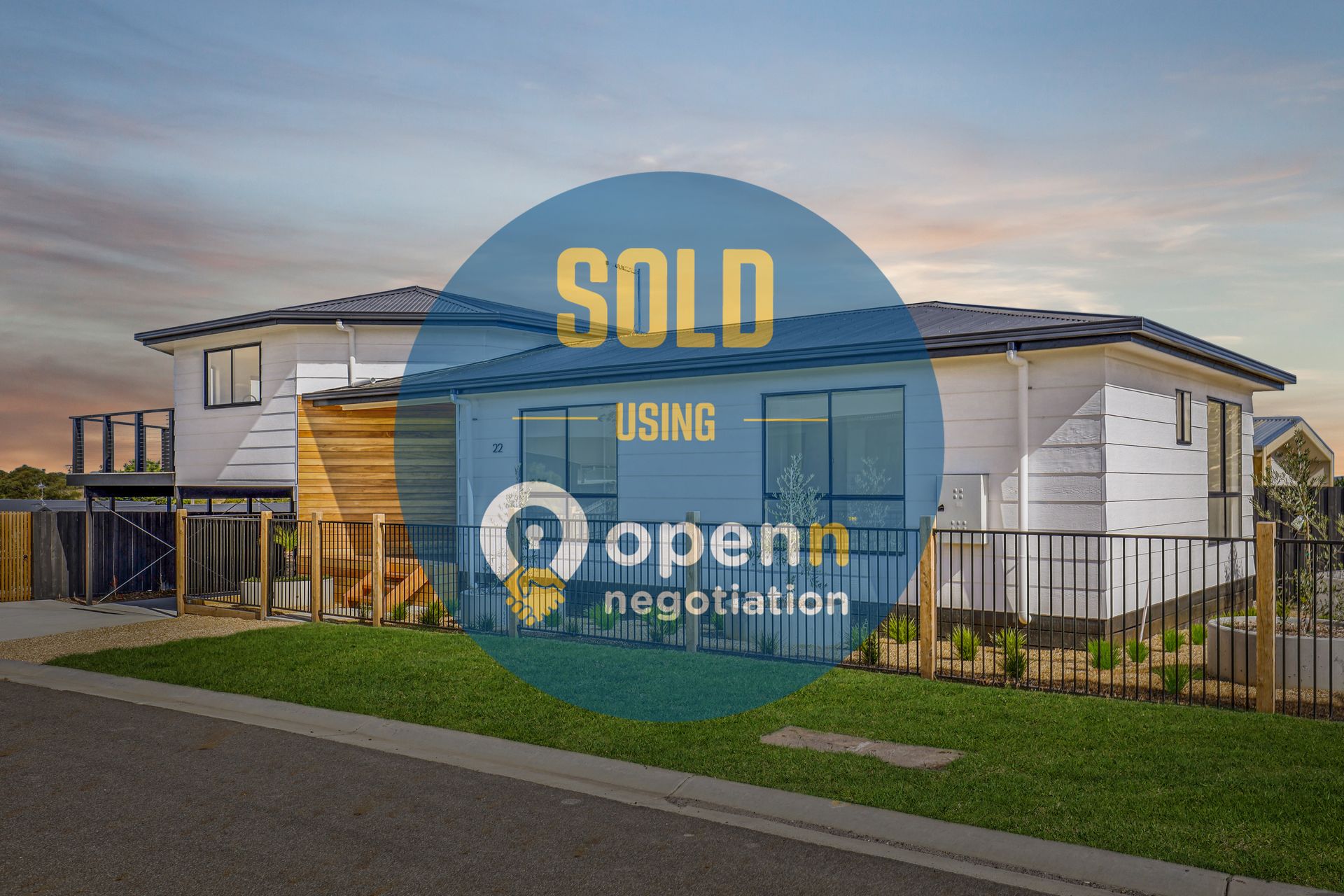 A picture of a house that has been sold using openn negotiation