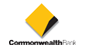The logo for the commonwealth bank is a yellow and black diamond.