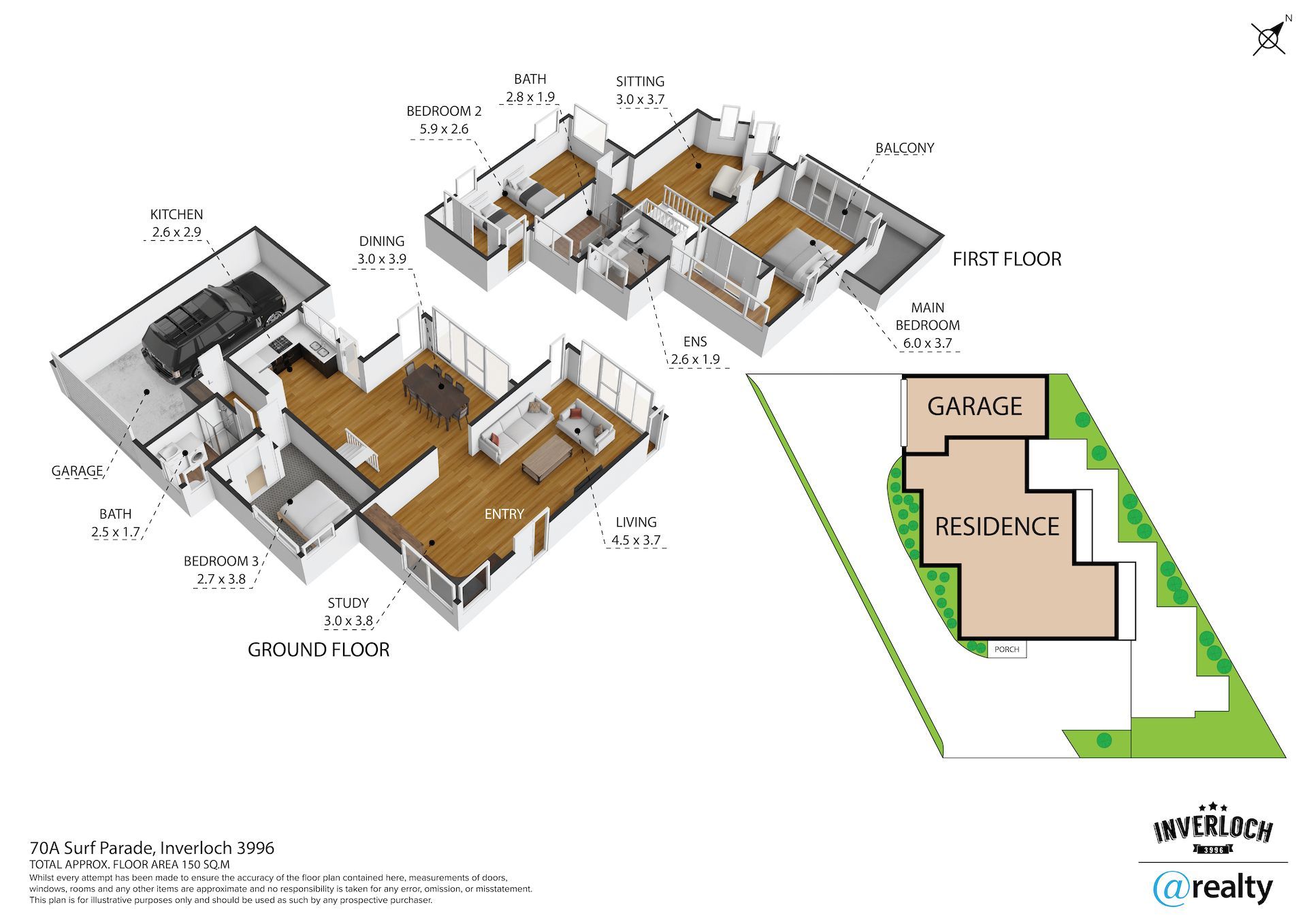 A 3d floor plan of a house with a lot of rooms and a garage.