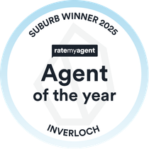 A badge that says agent of the year awards suburb winner 2022.