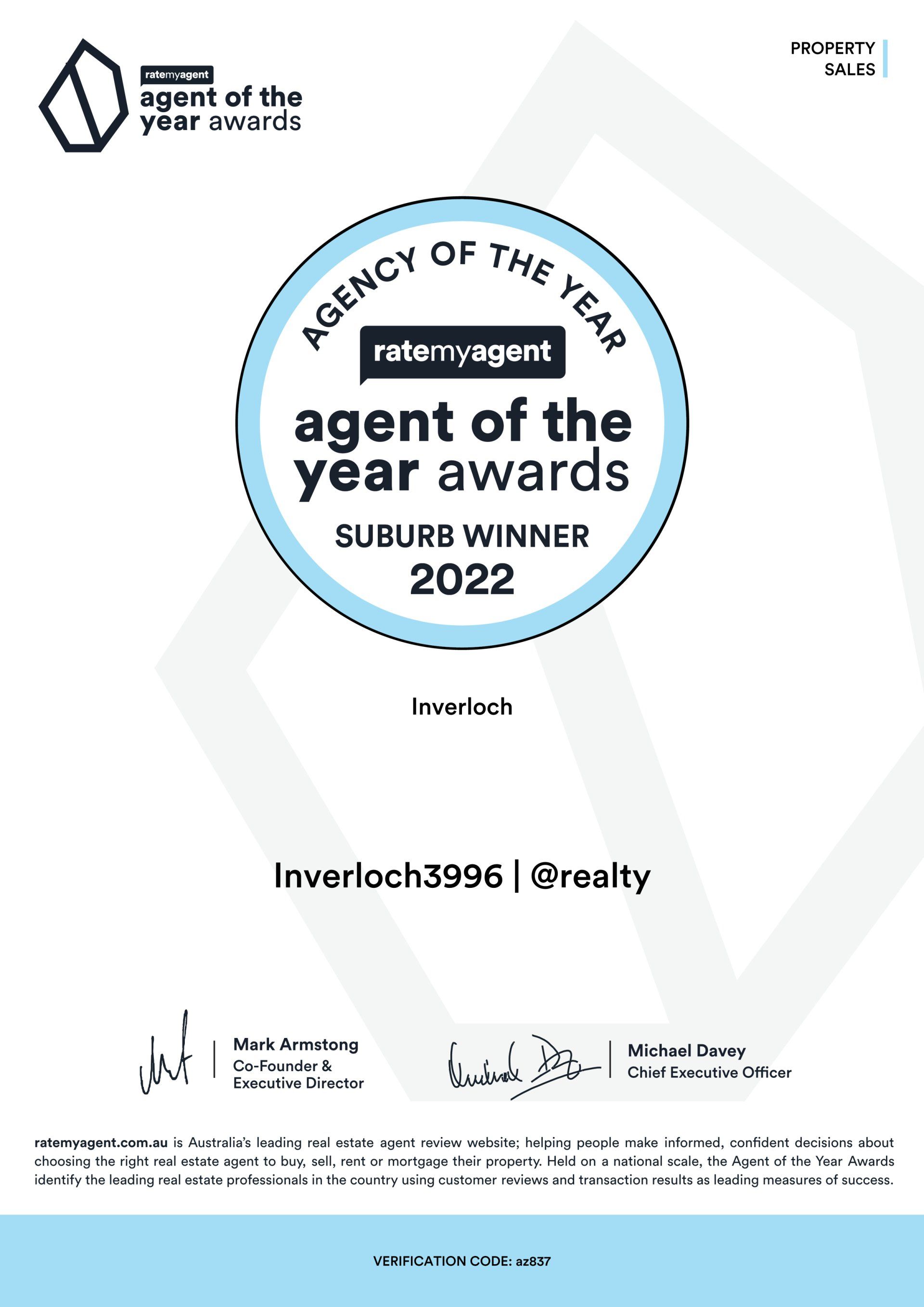 Agency of the year agent of the year awards secure winner 2022