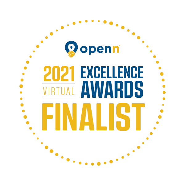 A logo for the openn 2021 excellence awards virtual finalist