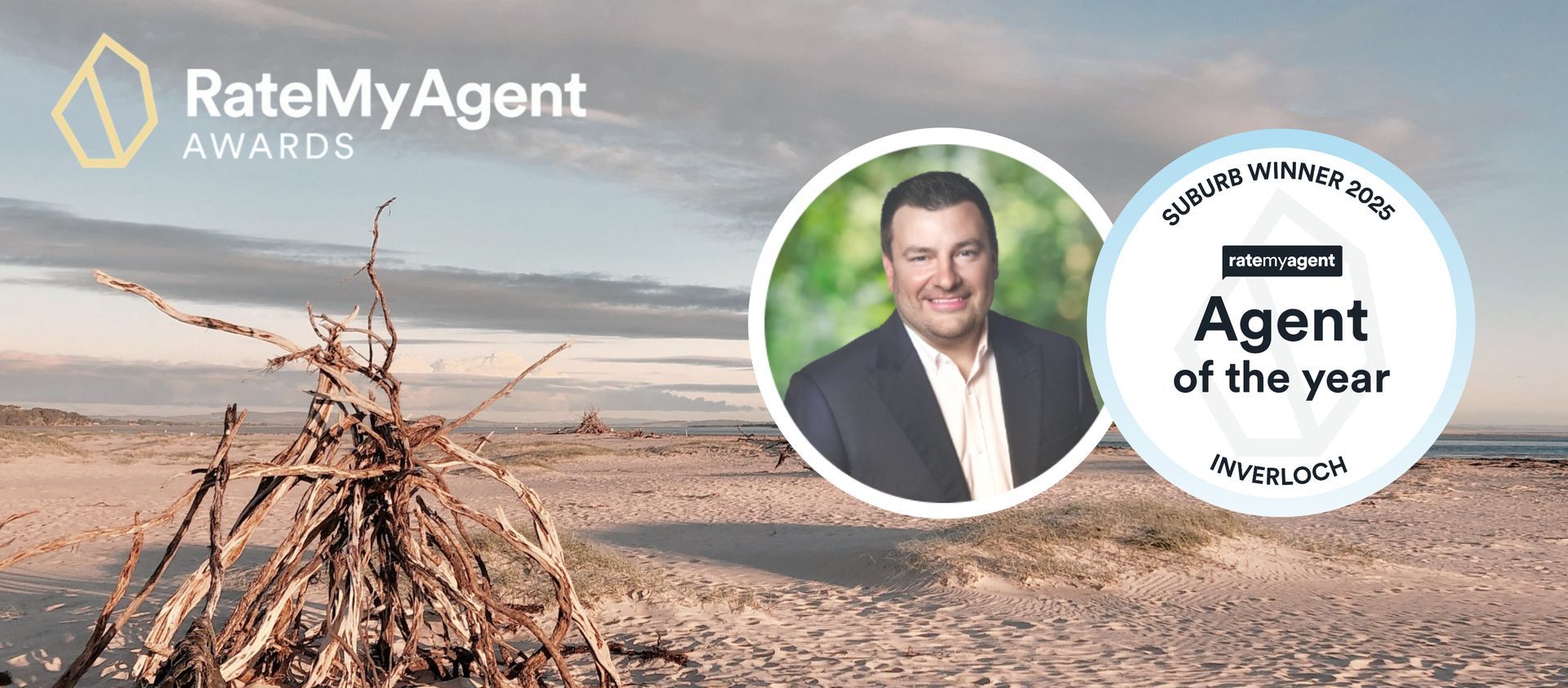 A man in a suit is the agent of the year