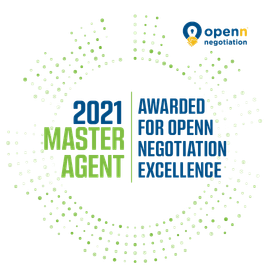 A poster that says `` 2021 awarded for openn negotiation excellence ''.