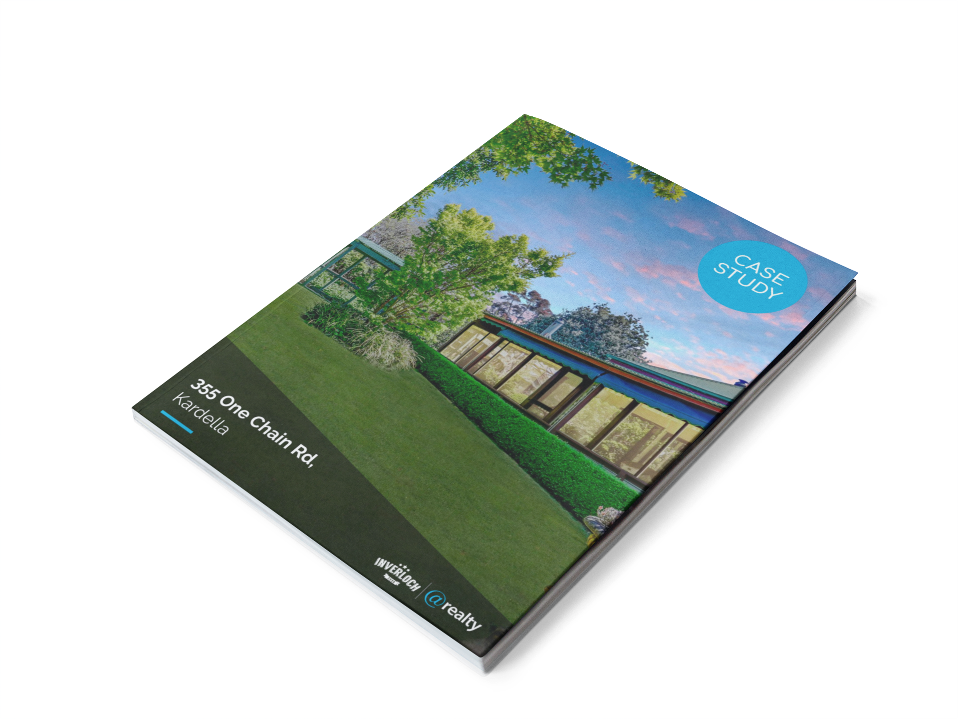 A case study book with a picture of a house on the cover