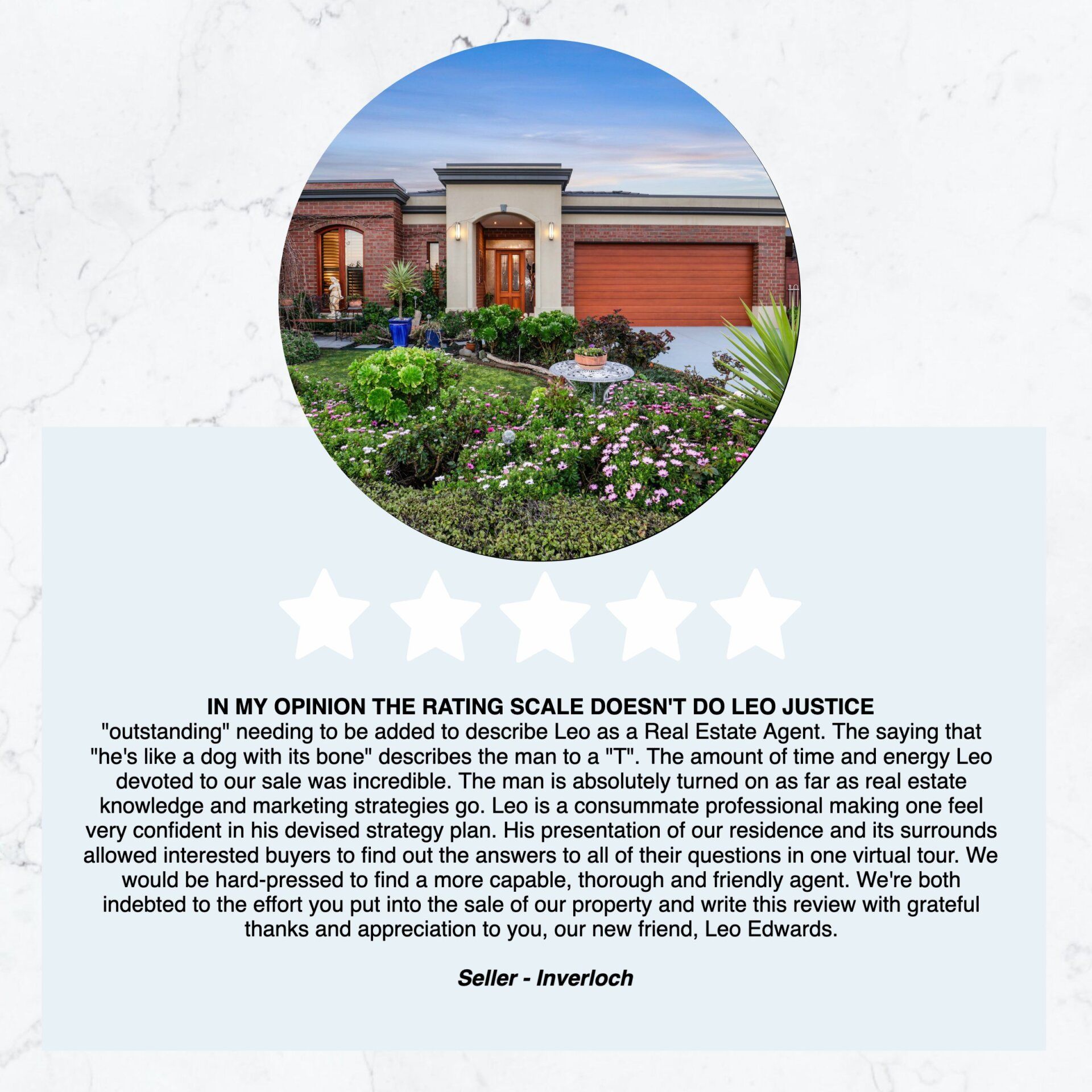 A picture of a house in a circle with five stars on it.