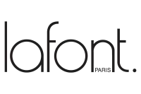 A black and white logo for lafont paris on a white background.