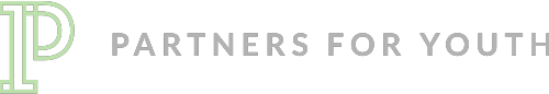 A logo for partners for youth is shown on a white background.