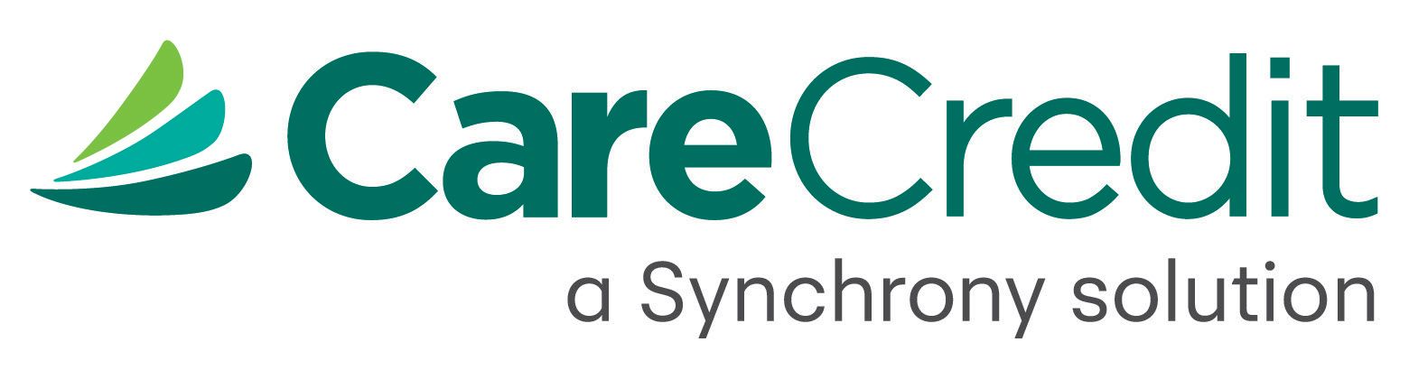 The logo for carecredit is a synchrony solution