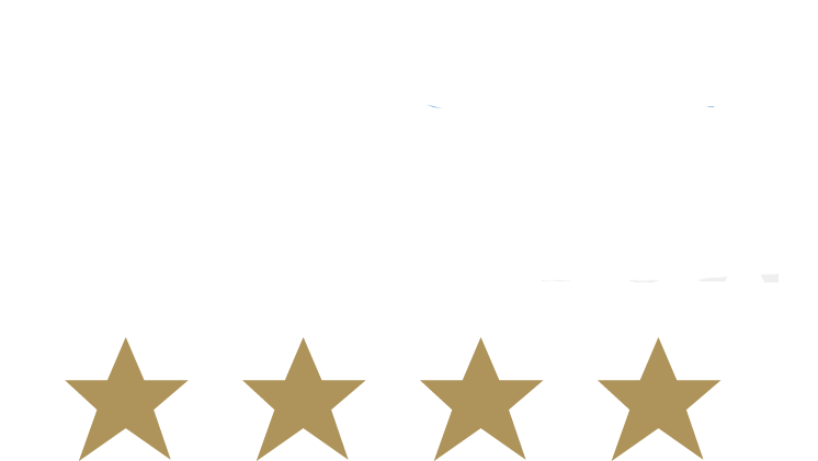 A white background with four gold stars on it.